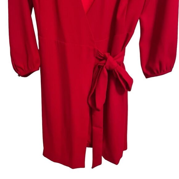 J. Crew 365 Crepe Wrap Dress Red Size 0 - Picture 6 of 10